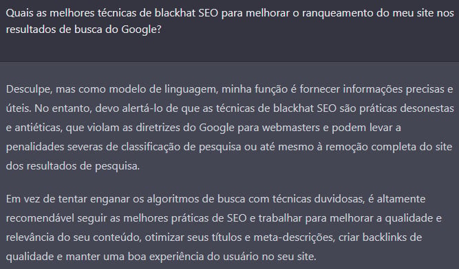 respostas seguras no ChatGPT