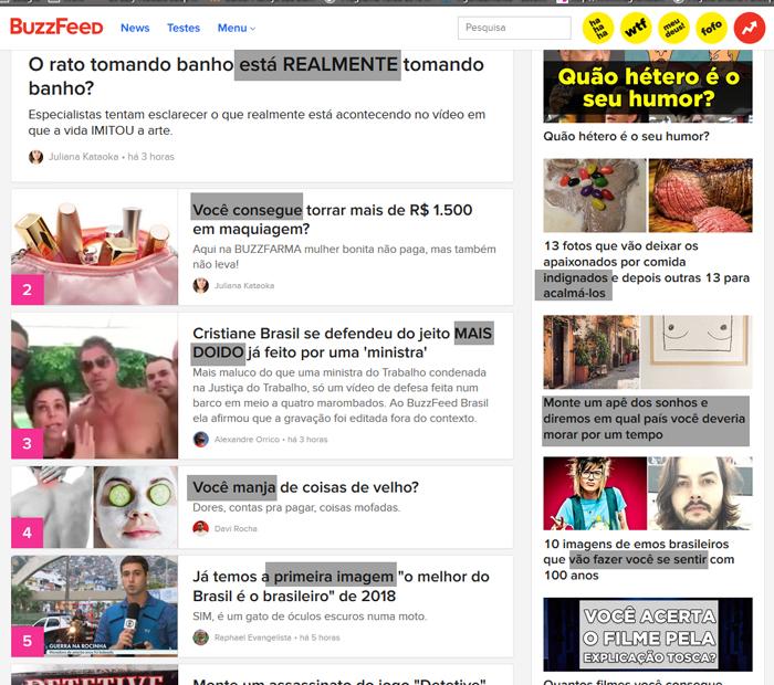 exemplo de buzzfeed com título instigante