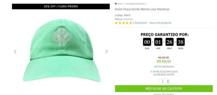 Exemplo gatilho de urgência
