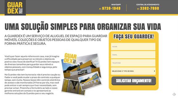 exemplo landing page guardex