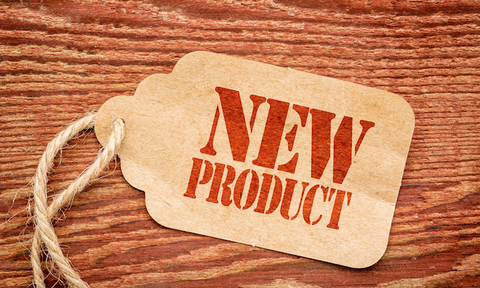 new product sign on a price tag