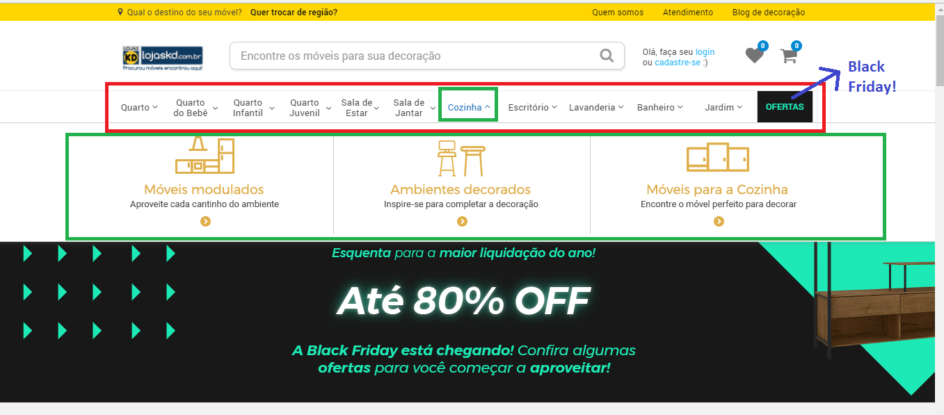 ecommerce categoria produtos moveis