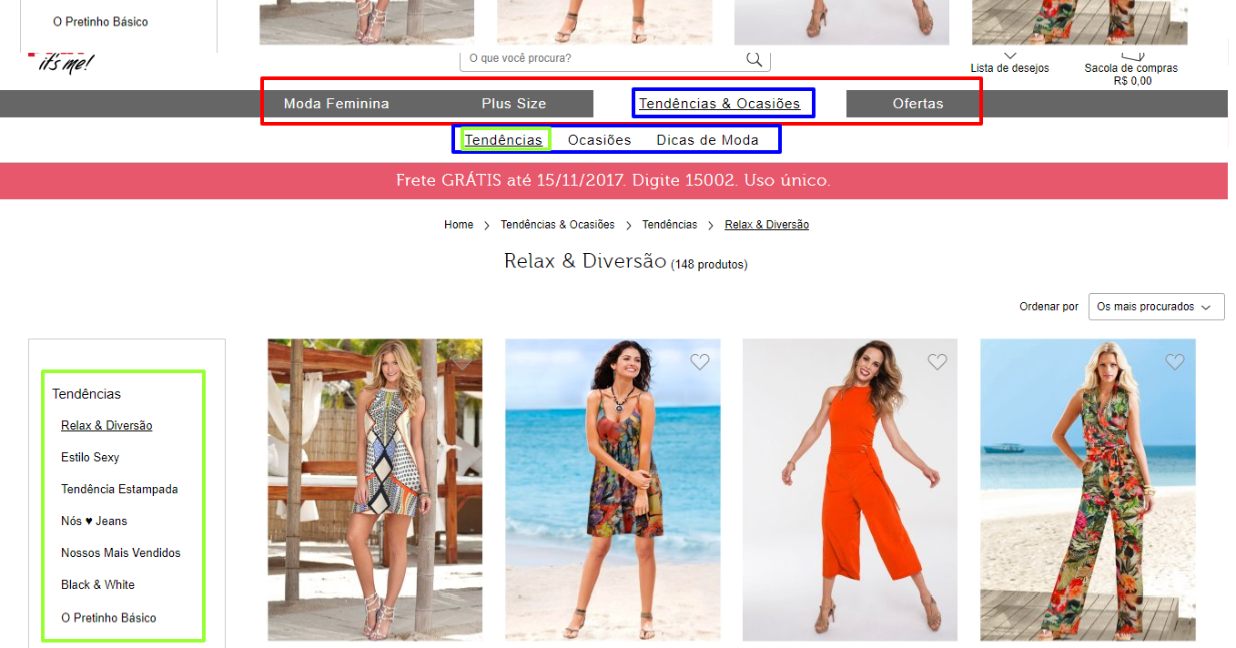 ecommerce categoria produtos