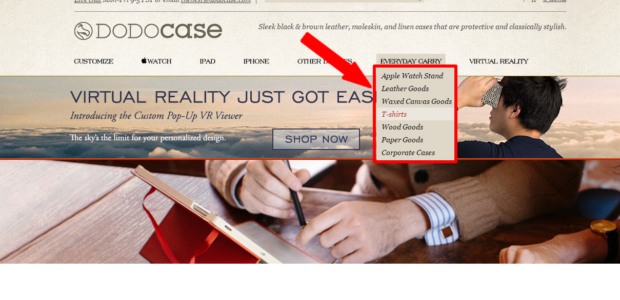 ecommerce páginas categorias