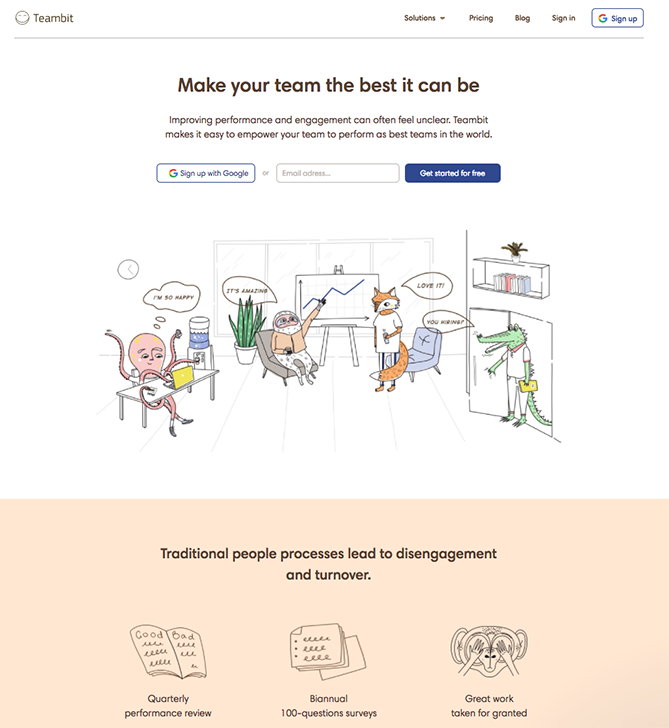 exemplo de landing page TeamBit