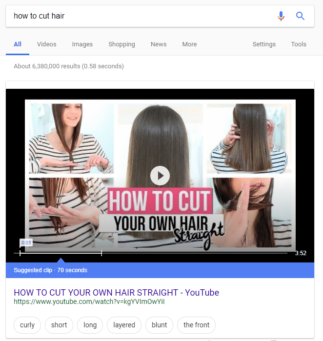 Pesquisa por voz e vídeos no featured snippet