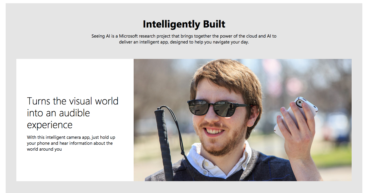 Seeing AI Talking camera app for those with a visual impairment